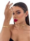 Conjunto Choker Aro Liso + Bracelete Folheado A Ouro 18k