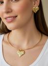 Conjunto Choker e Brincos Coração Organico Dourado e Prata Conjunto Choker e Brincos Coração Organico Dourado e Prata
