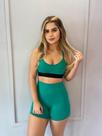 Conjunto Cibele exercício funcional Verde Fitness Com Amor TOP+SHORT TAM M