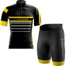 Conjunto Ciclismo Livestrong Camisa Curta Bermuda Gel Mtb Dry Conjunto Ciclismo Livestrong Camisa Curta Bermuda Gel Mtb Dry