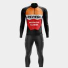 Conjunto Ciclismo Masculino Kit Camisa Manga Longa Repsol Pro + Calça de Gel Inverno Frio