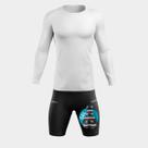 Conjunto Ciclismo Masculino Kit Camisa UV Branco + Bermuda Forro em Gel Inverno