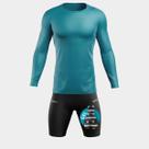 Conjunto Ciclismo Masculino Kit Camisa UV Verde Capri + Bermuda Forro em Gel