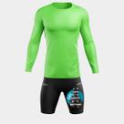 Conjunto Ciclismo Masculino Kit Camisa UV Verde Limão + Bermuda Forro em Gel