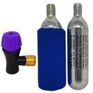 Conjunto Cilindro CO2 16G Reparo de Pneu 2 Unid. + Regulador