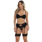 Conjunto Cinta Liga Com Bojo Fristyle Lingerie Renda Preta Conjunto Cinta Liga Com Bojo Fristyle Lingerie Renda Preta