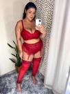 Conjunto cinta liga vermelho
