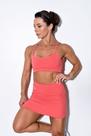 Conjunto cintura alta com saia coral