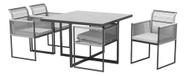 Conjunto Cinza Premium Para Jardim 5 Pecas - Mesa E Cadeiras