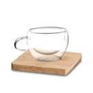 Conjunto Clássico 2 Xícaras De Café Com Base De Bambu