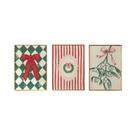 Conjunto Clássico De Arte De Parede De Natal 3 Peças Em Tela Sem Moldura Com Estampas Divertidas E