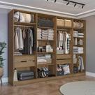 Conjunto Closet Kappesberg Adapt Nogueira 2 Peças 308cm