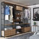 Conjunto Closet Modulado em Estilo Industrial com 3 Estantes Steel Quadra e Mesa de Cabeceira Complementos Artesano Conjunto Closet Modulado em Estilo Industrial com 3 Estantes Steel Quadra e Mesa de Cabeceira Complementos Artesano