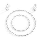Conjunto Colar Aro Rigido Brinco Argola Pulseira Onda Prata