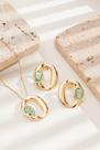 Conjunto Colar + Brinco Com Pedras Fusion Verde