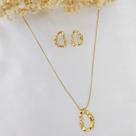 Conjunto Colar+Brinco Oval Organic Conjunto Colar+Brinco Oval Organic