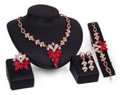 Conjunto Colar Brinco Pulseira Anel Dourado Alto Luxo Festa Conjunto Colar Brinco Pulseira Anel Dourado Alto Luxo Festa