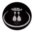 Conjunto Colar Brinco Pulseira Noiva Prata C23 Conjunto Colar Brinco Pulseira Noiva Prata C23