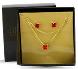 Conjunto Colar/brinco Zircônia Folheado Conjunto Colar/brinco Zircônia Folheado