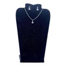 Conjunto Colar Brincos AÇO INOX PRATEADO PINGENTE Olho Grego