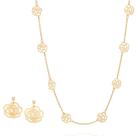 Conjunto Colar + Brincos Rommanel Banhado Ouro 18k Presente Feminino Rommanel