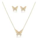 Conjunto Colar E Brinco Borboleta Zircônia