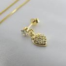 Conjunto Colar e Brinco com Pingente de Coração Cravejado com Zircônias - Banhado em Ouro 18k