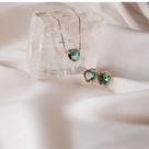 Conjunto Colar e Brinco com Zircônia Verde Folheado a Ouro 18k