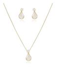 Conjunto Colar E Brinco Gota De Pérola Folheado