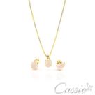Conjunto Colar e Brinco Gota Mini Zircônia Rosa Claro Conjunto Colar e Brinco Gota Mini Zircônia Rosa Claro