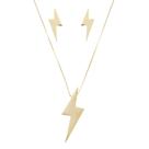 Conjunto colar e brinco lp raio folheado a ouro 18k