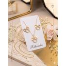 Conjunto Colar E Brinco Mickey Folheado Dourado Com Strass Cravejado
