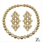 Conjunto Colar e Brinco Micro Zircônia