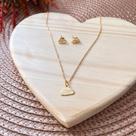 Conjunto Colar e Brinco Nuvem Fofa Folheado a Ouro