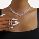 Conjunto Colar e Brinco Strass Noivas Madrinhas Festa Casamento