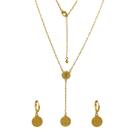 Conjunto Colar e Brincos com Pingentes de São Bento Folheado em Ouro 18K Softjoias