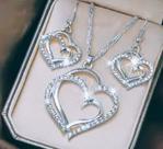 Conjunto Colar e Brincos Coração em Prata 925 Elegância e Sofisticação