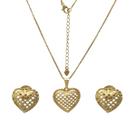Conjunto Colar e Brincos Coração Folheado em Ouro 18k SoftJoias