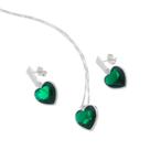 Conjunto Colar E Brincos Coração Zircônia e Prata 925 Ref. 090