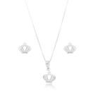Conjunto Colar e Brincos Coroa Prata 925