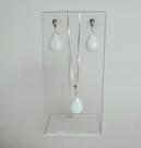 Conjunto colar e brincos de prata 925 com jade