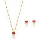 Conjunto Colar e Brincos Delicado Banhado a Ouro 18k