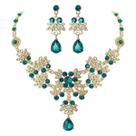Conjunto Colar e Brincos Elegantes Brillho Gota Luxo Festas