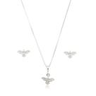 Conjunto Colar e Brincos Espirito Santo Prata 925