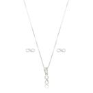 Conjunto Colar e Brincos Minimalistas Infinito Prata 925