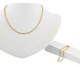 Conjunto Colar E Pulseira Bailarina 40 Cm 2.7 Ouro 18k 750