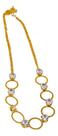 Conjunto Colar E Pulseira Círculos E Cristais Banhado a Ouro