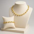 Conjunto Colar e Pulseira com Brincos Glamur Bolas Jma Bijoux