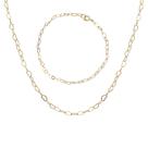 Conjunto Colar e Pulseira Elo de Coração Banhado Ouro 18k Conjunto Colar e Pulseira Elo de Coração Banhado Ouro 18k