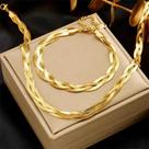 Conjunto Colar e Pulseira Fita Tripla